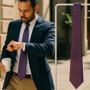Calvin Klein Purple Silk Neck Tie